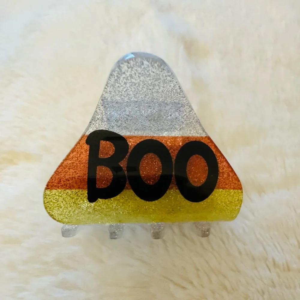 Halloween Hair Clip Glitter 'Boo'